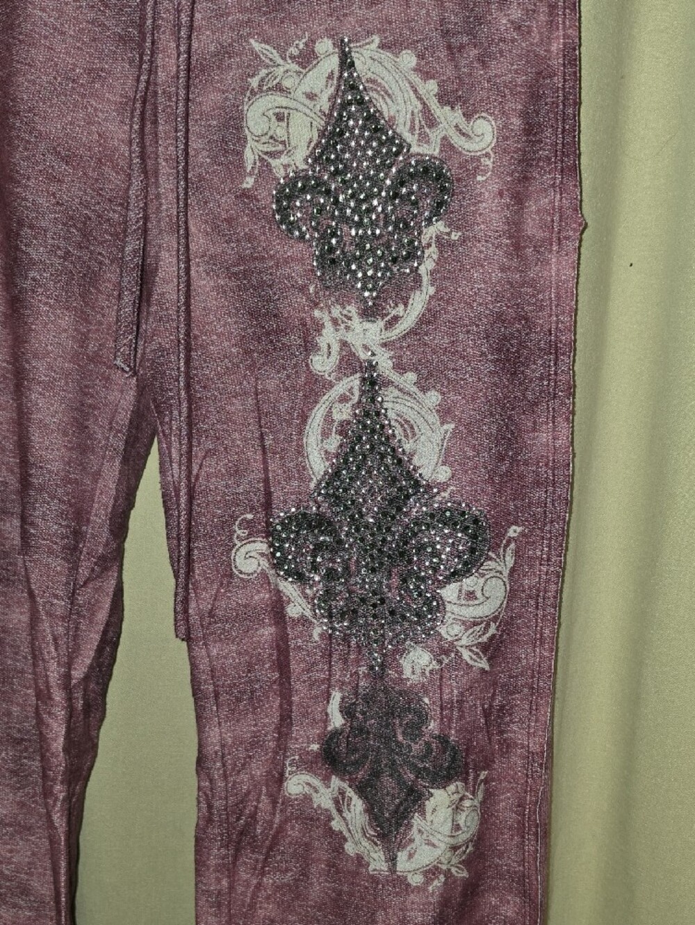 Vocal Plum Rhinestone Boot-Cut Pants - Picture 2 of 7